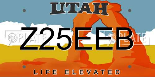 Z25EEB Utah License Plate