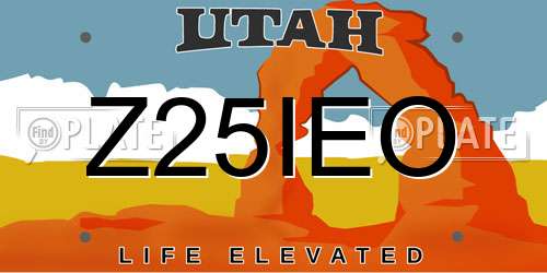 Z25IEO Utah License Plate