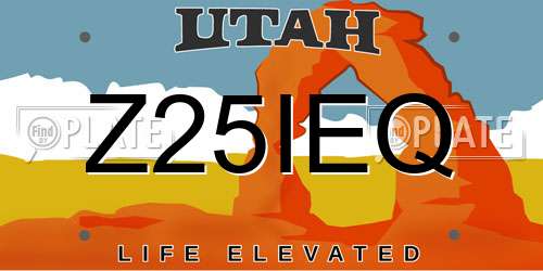 Z25IEQ Utah License Plate