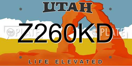 Z260KD Utah License Plate