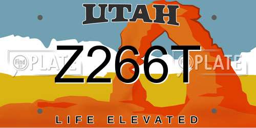 Z266T Utah License Plate