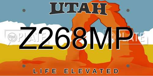 Z268MP Utah License Plate