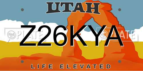 Z26KYA Utah License Plate