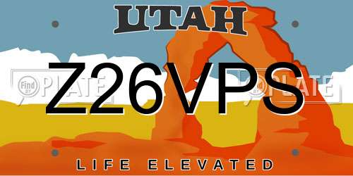 Z26VPS Utah License Plate
