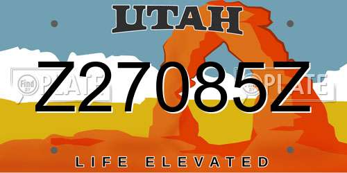 Z27085Z Utah License Plate