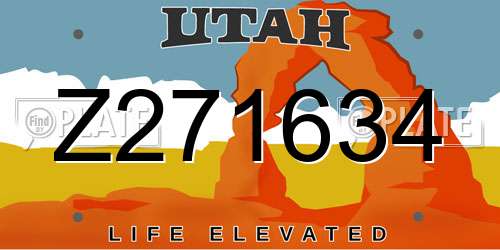 Z271634 Utah License Plate