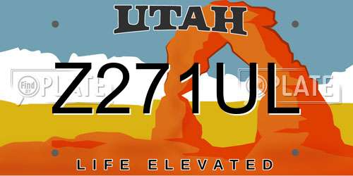 Z271UL Utah License Plate