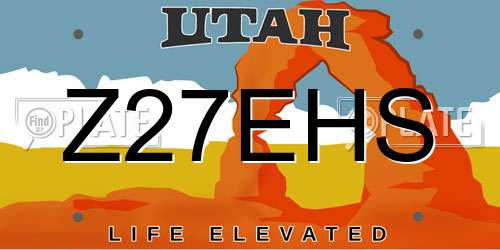 Z27EHS Utah License Plate
