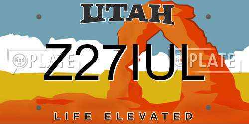 Z27IUL Utah License Plate