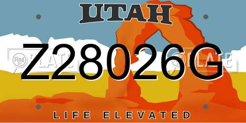 Z28026G Utah License Plate