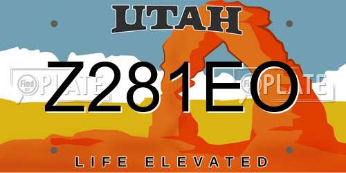 Z281EO Utah License Plate