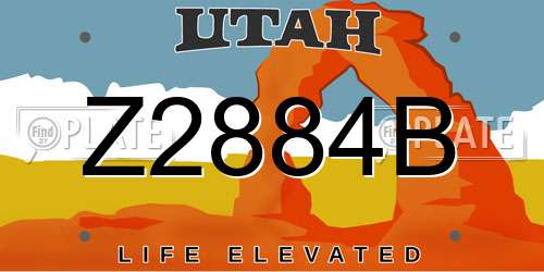 Z2884B Utah License Plate