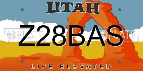 Z28BAS Utah License Plate