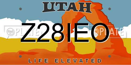 Z28IEO Utah License Plate