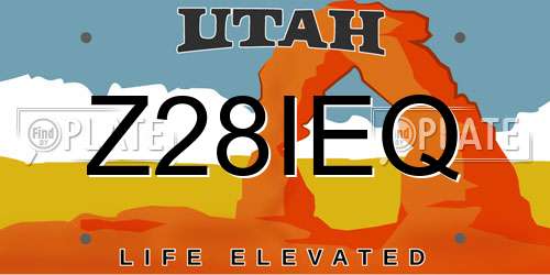 Z28IEQ Utah License Plate