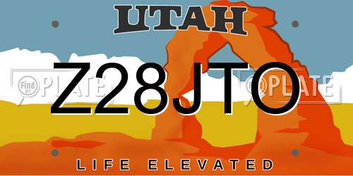 Z28JTO Utah License Plate