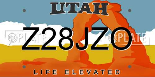 Z28JZO Utah License Plate