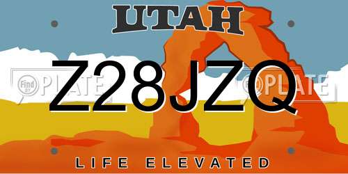 Z28JZQ Utah License Plate