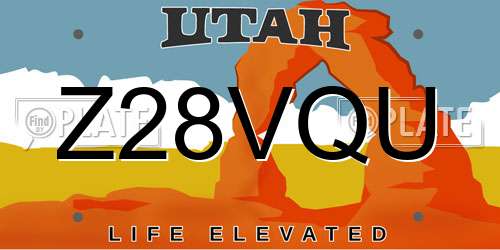 Z28VQU Utah License Plate