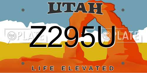 Z295U Utah License Plate