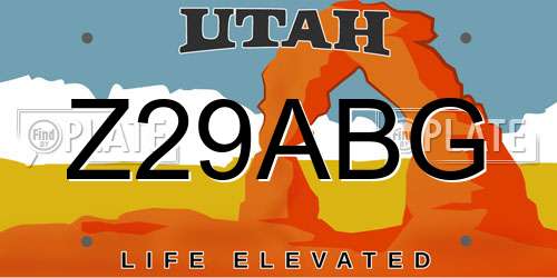 Z29ABG Utah License Plate