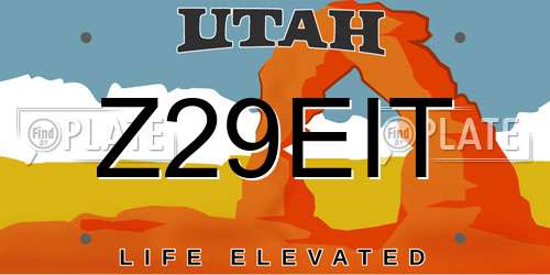 Z29EIT Utah License Plate