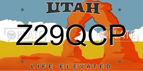 Z29QCP Utah License Plate