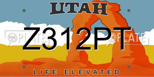 Z312PT Utah License Plate