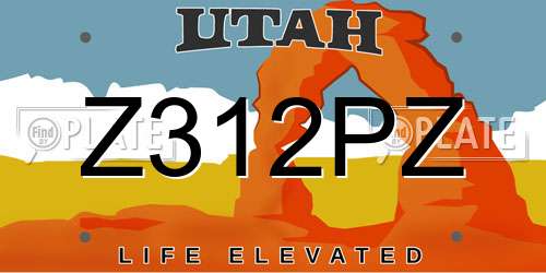Z312PZ Utah License Plate