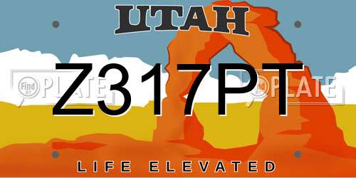 Z317PT Utah License Plate