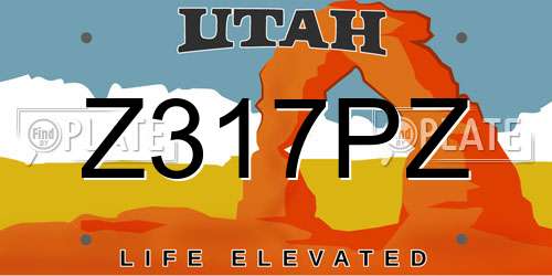 Z317PZ Utah License Plate