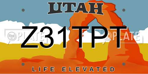 Z31TPT Utah License Plate