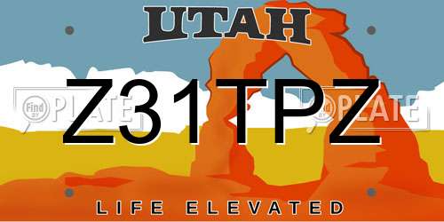 Z31TPZ Utah License Plate