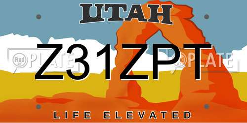 Z31ZPT Utah License Plate