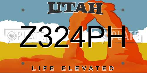 Z324PH Utah License Plate