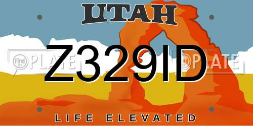 Z329ID Utah License Plate