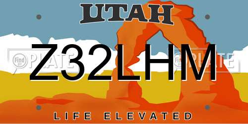 Z32LHM Utah License Plate