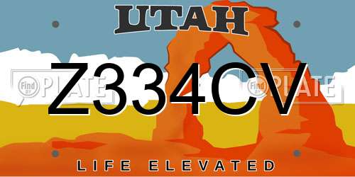 Z334CV Utah License Plate