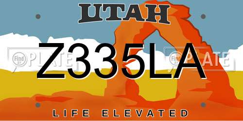 Z335LA Utah License Plate
