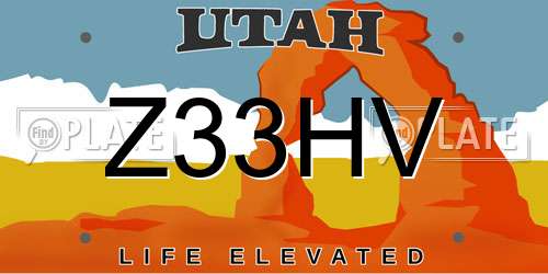 Z33HV Utah License Plate