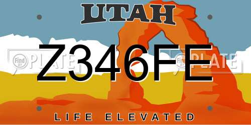 Z346FE Utah License Plate