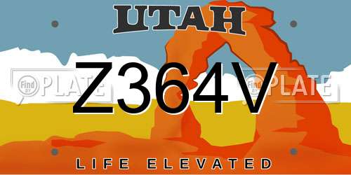 Z364V Utah License Plate