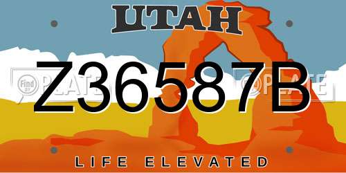 Z36587B Utah License Plate