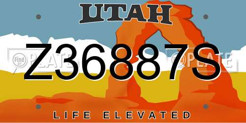 Z36887S Utah License Plate