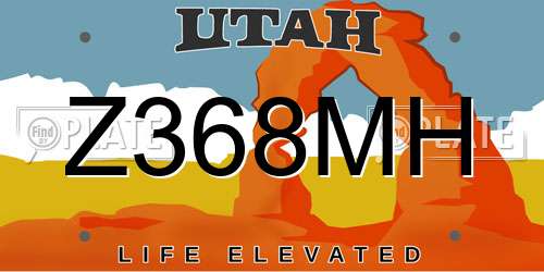 Z368MH Utah License Plate