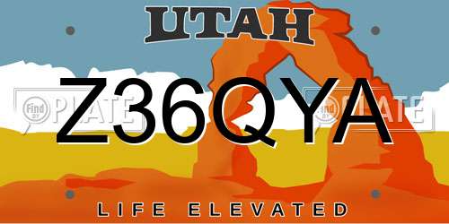 Z36QYA Utah License Plate