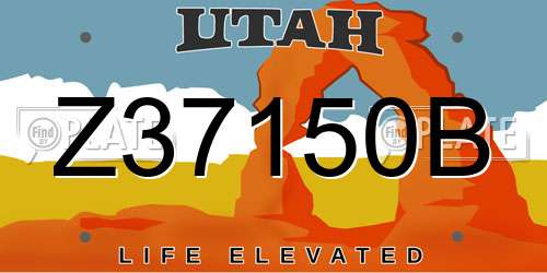 Z37150B Utah License Plate