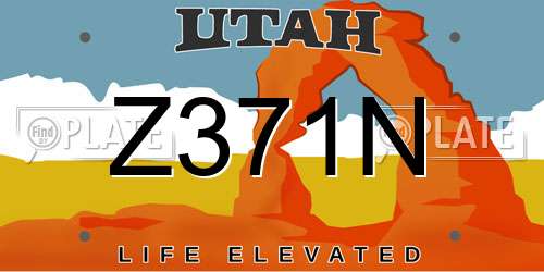 Z371N Utah License Plate