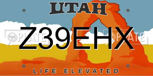 Z39EHX Utah License Plate