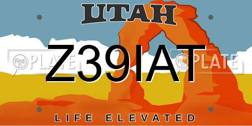 Z39IAT Utah License Plate